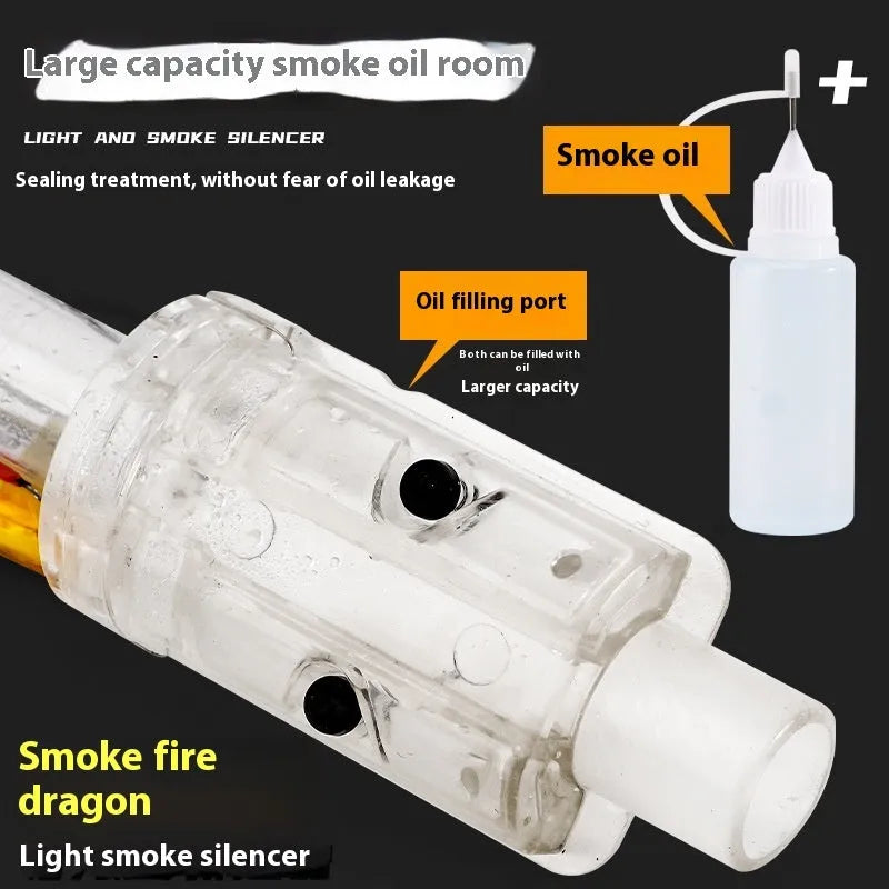 Black Plastic Smoke Dragon smoke toy with 19mm direct plug and 20ml smoke oil bottle