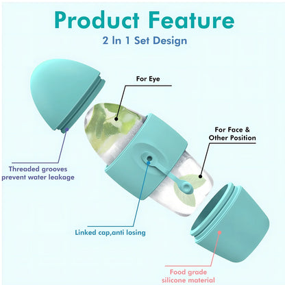 Pink silicone ice face roller mould for cooling massages, reducing pores and dark circles, compact 10-15cm design