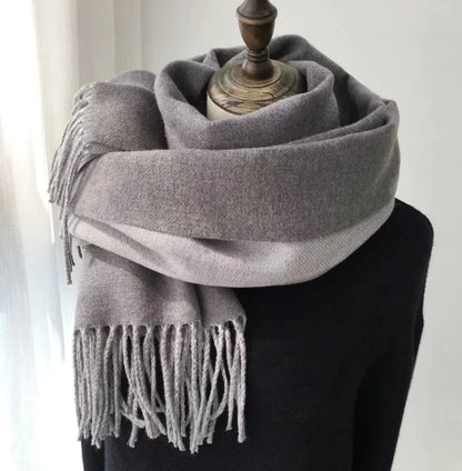 Double-sided artificial Australian wool scarf shawl in various colours for winter warmth