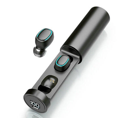 Wireless Dual Ear Bluetooth Headset in Black with graphene speakers