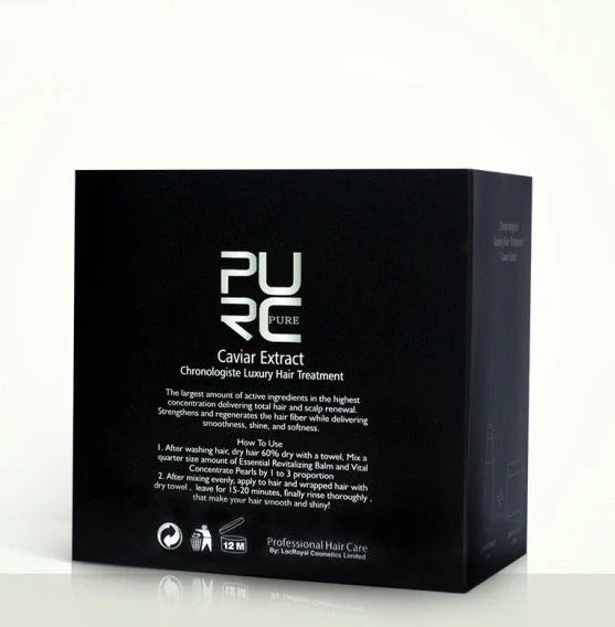 Caviar extract hair care set with 120ml and 60ml bottles for repairing damaged hair