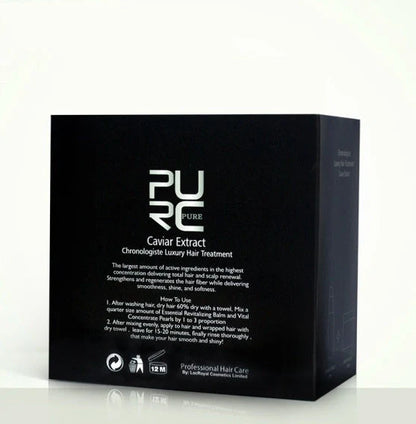 Caviar extract hair care set with 120ml and 60ml bottles for repairing damaged hair