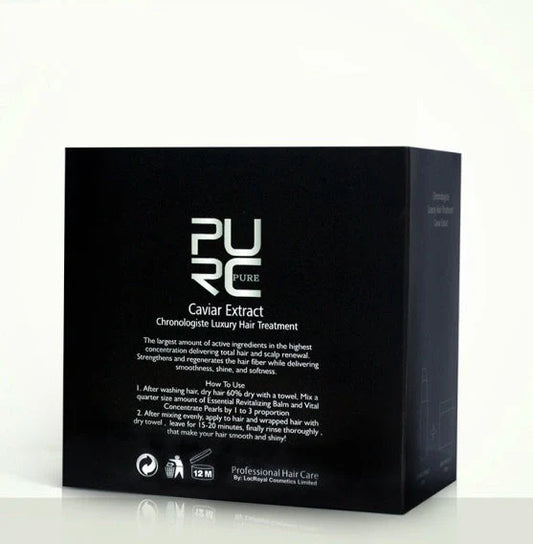 Caviar extract hair care set with 120ml and 60ml bottles for repairing damaged hair