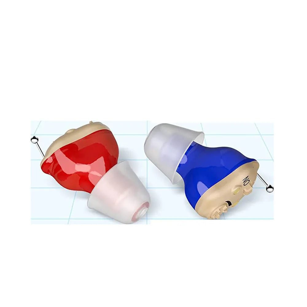G19 TWS true wireless sound amplifier in silicone casing with charging silo, red blue colour option