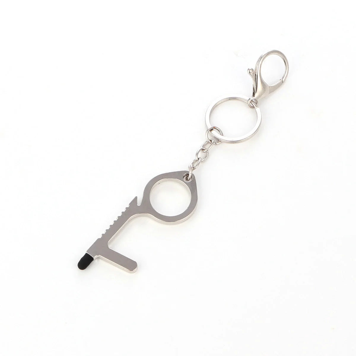 Alloy protective door opener keychain in various colours, 7.9cm in size
