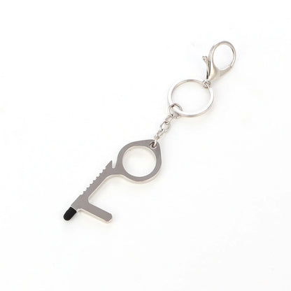 Alloy protective door opener keychain in various colours, 7.9cm in size