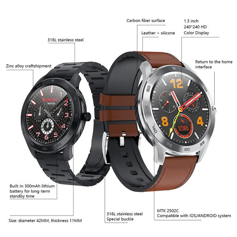 Stylish DT98 smartwatch with premium design, full HD display, and advanced health tracking features