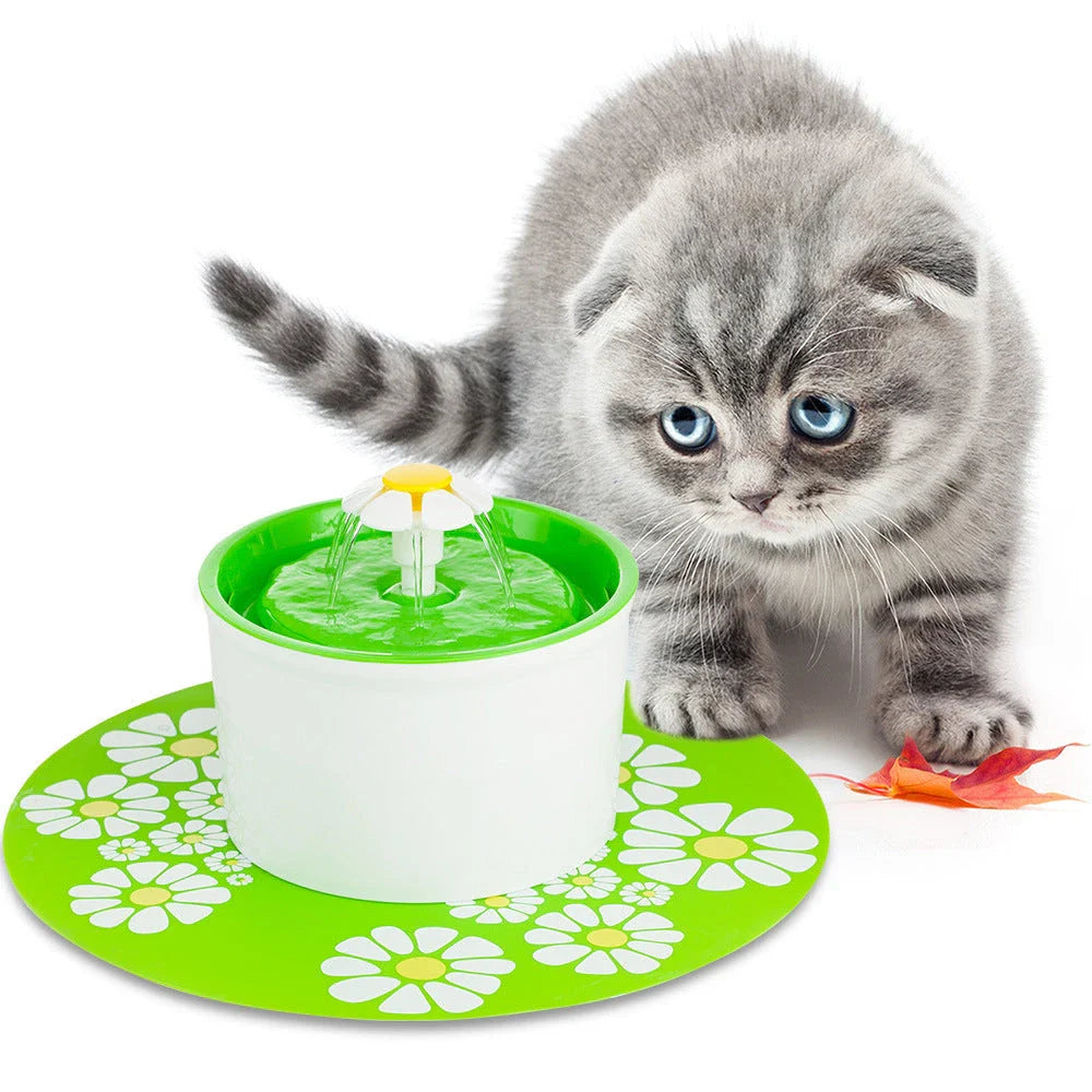 Smart Automatic Water Fountain for Cats in Blue Square Design