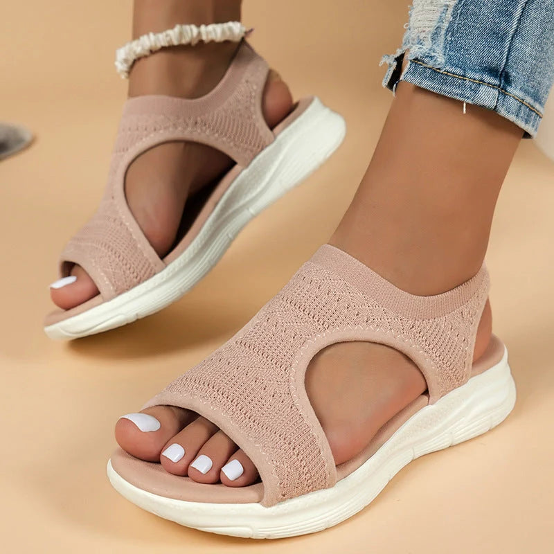 Women's Flyknit Sandals with hollow peep-toe design in various colours