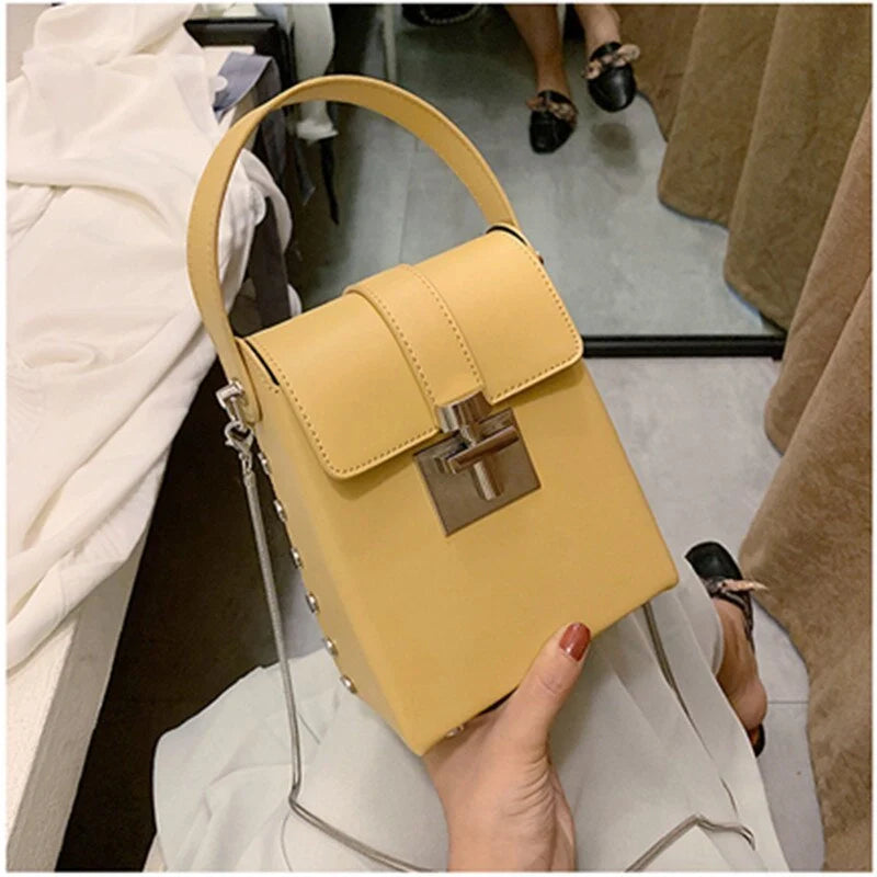 Horizontal square wild shoulder chain bag in various colors