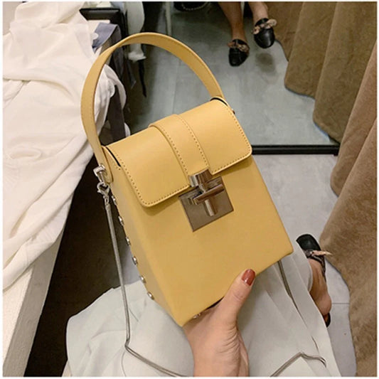 Horizontal square wild shoulder chain bag in various colors