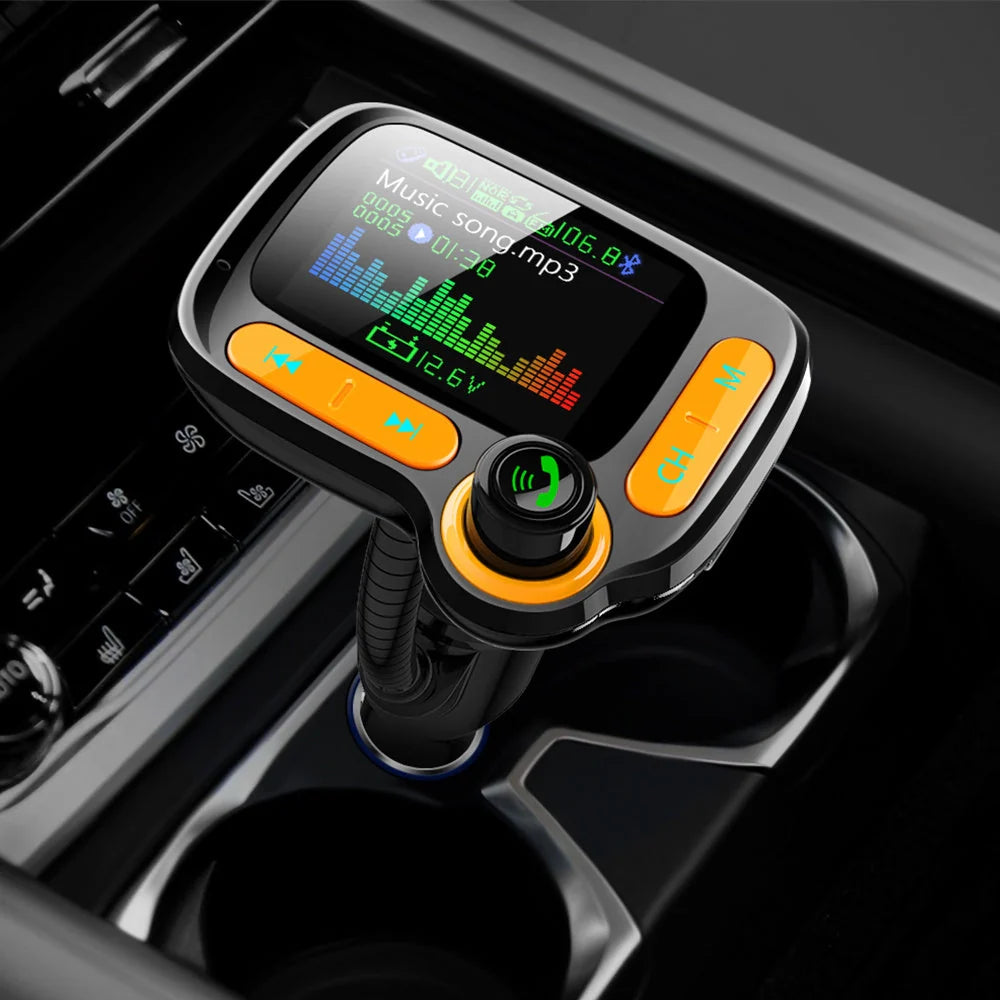 Car Bluetooth Multi-Function Player with large colour screen and quick charge feature