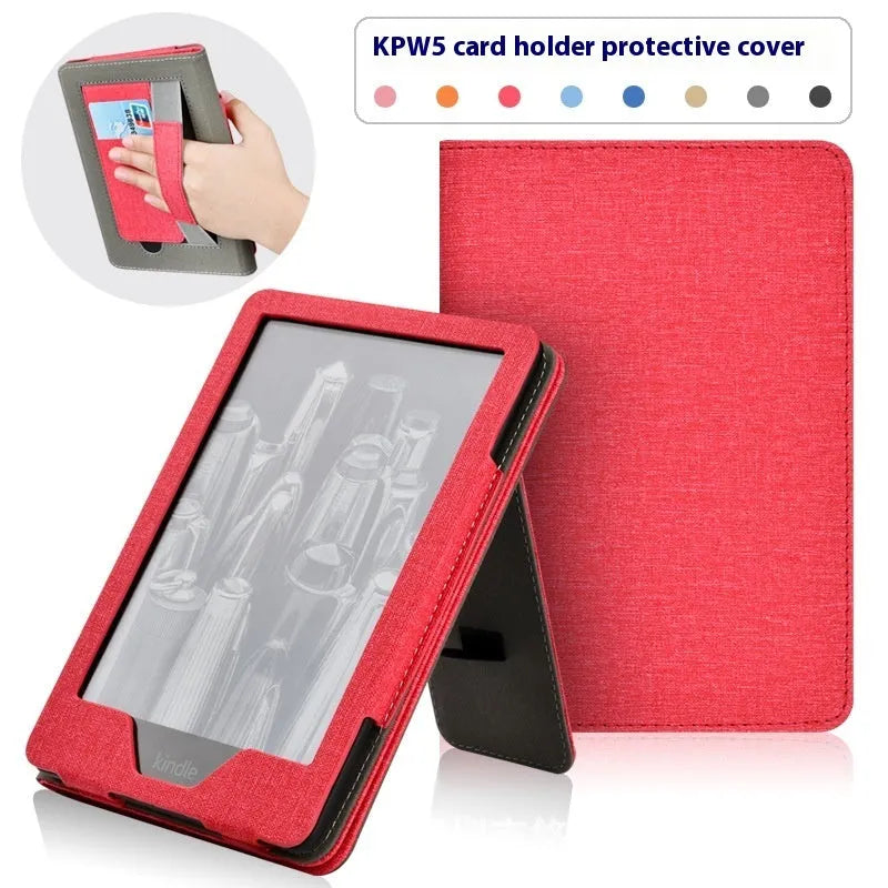 Cloth pattern bracket protective cover for Kindle KPW5 in imitation leather, multiple colours