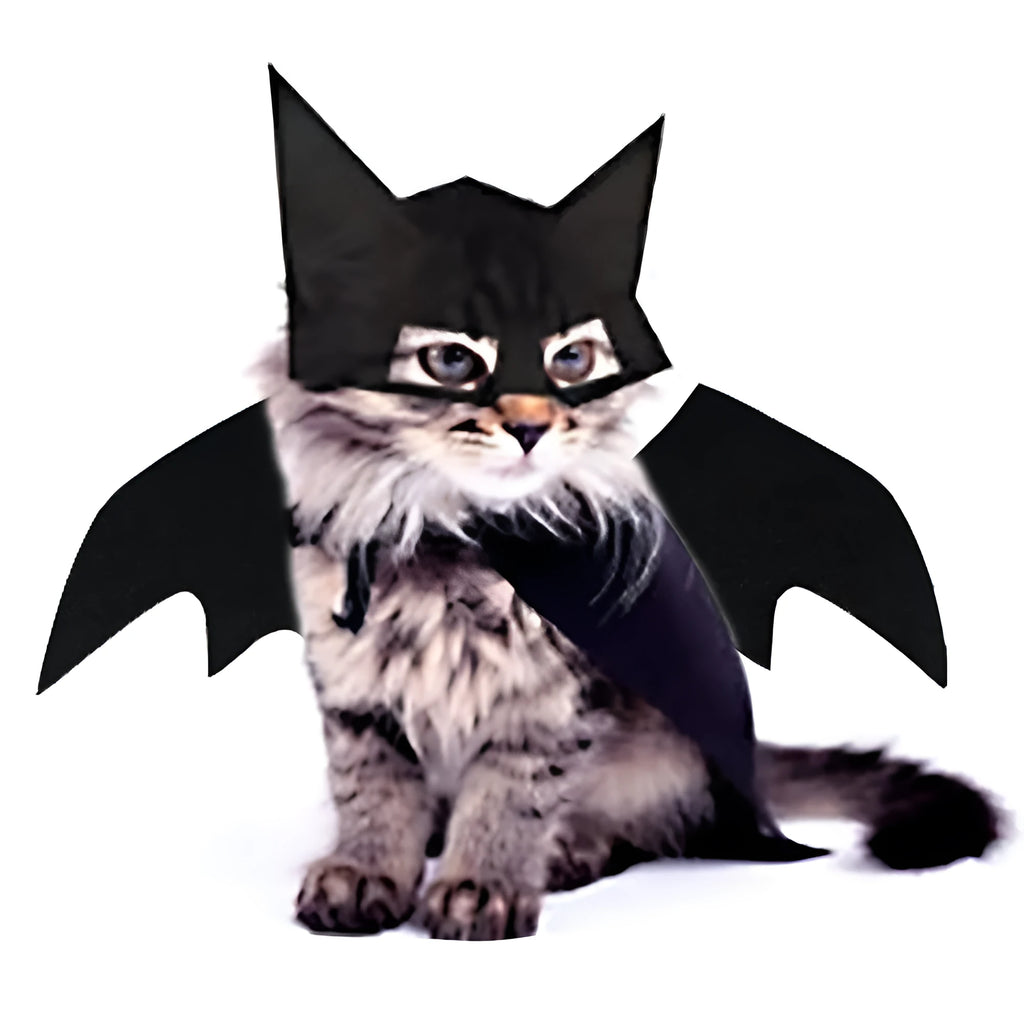 Halloween pet mask bat wings costume set for cats and dogs in cloth with bell style
