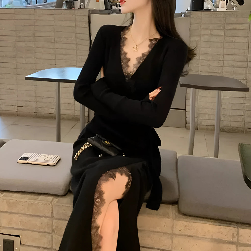Black polyester princess dress skirt for women with slim fit and Asian sizing