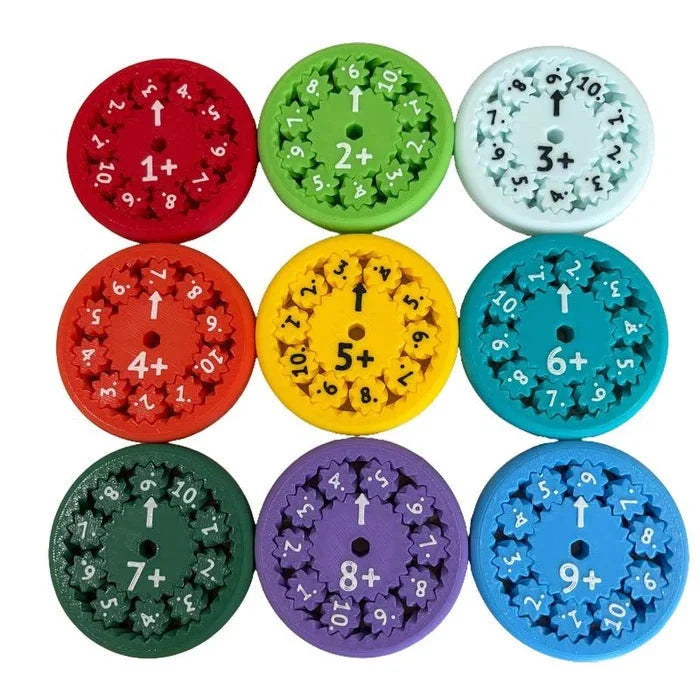 Colourful Math Fidget Spinners set for kids' math learning