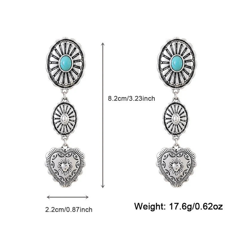 Semi-precious stone beaded twin earrings for women in alloy with electroplating treatment