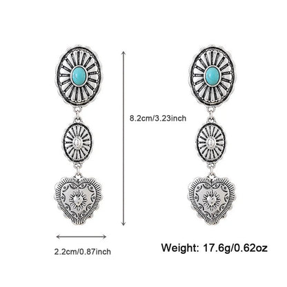 Semi-precious stone beaded twin earrings for women in alloy with electroplating treatment