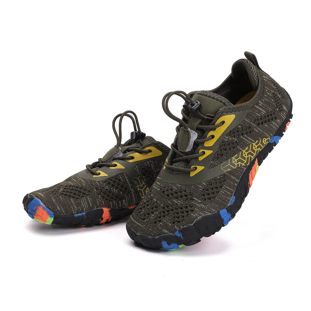 Summer children's beach shoes in black with Flyknit upper and non-slip rubber sole