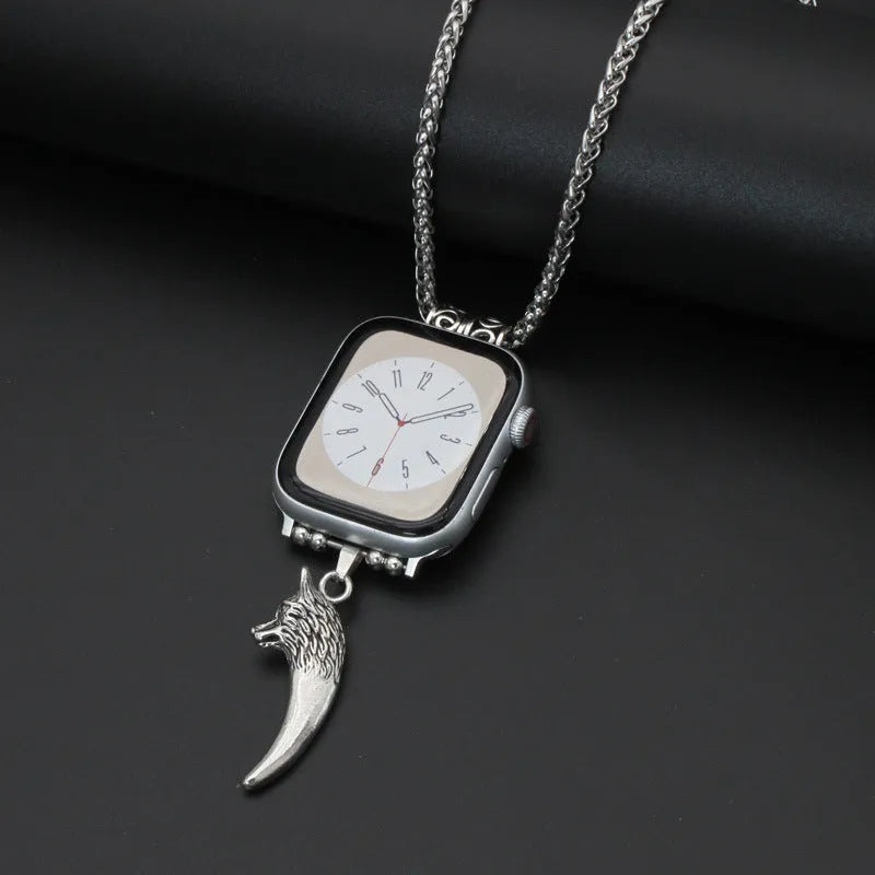 Watch necklace feather hanging strap replacement band for Apple Watch 38mm to 49mm multiple colour options Dinosaur Double C