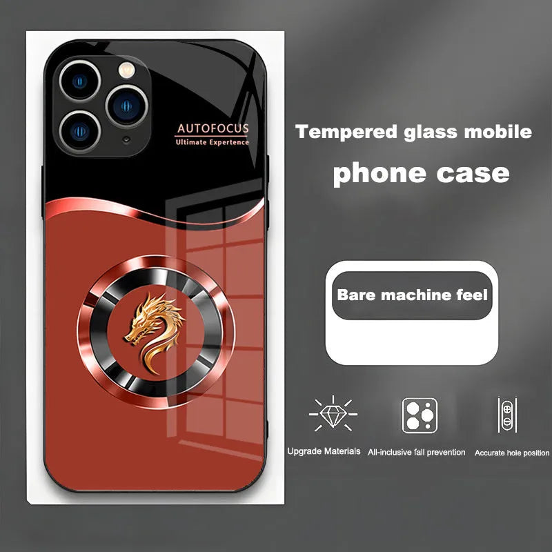 All-inclusive drop-resistant metal phone case in Obsidian Black with wave pattern