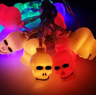 Spooktacular LED string lights with pumpkins, bats, and ghosts for Halloween decor