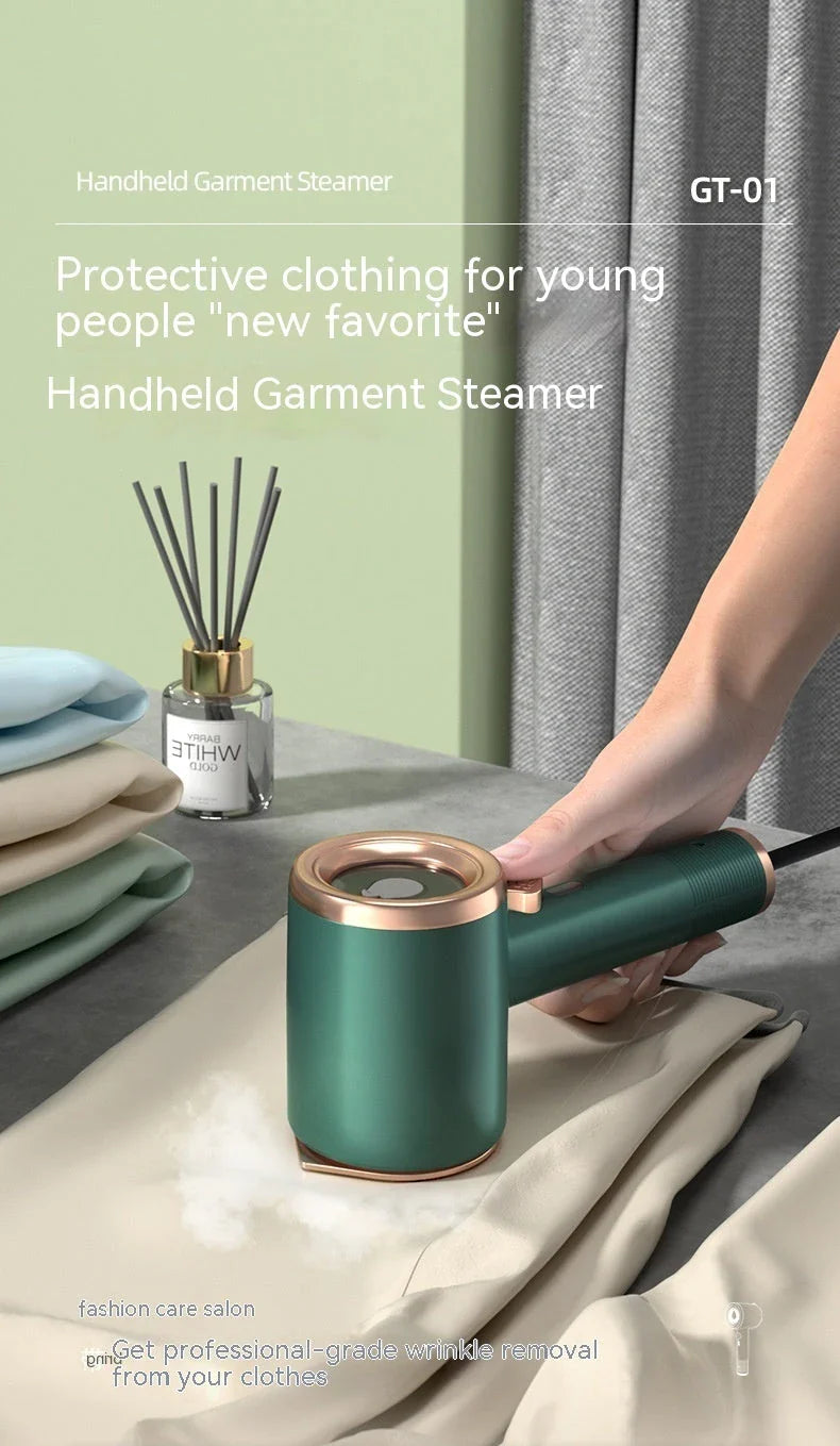 Mini portable handheld garment steamer with titanium panel for wrinkle-free clothes