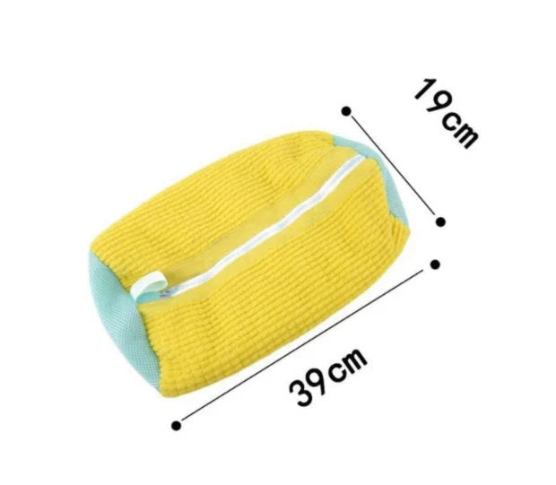 Reusable shoe wash bag with auto-lock zipper for washing machine cleaning