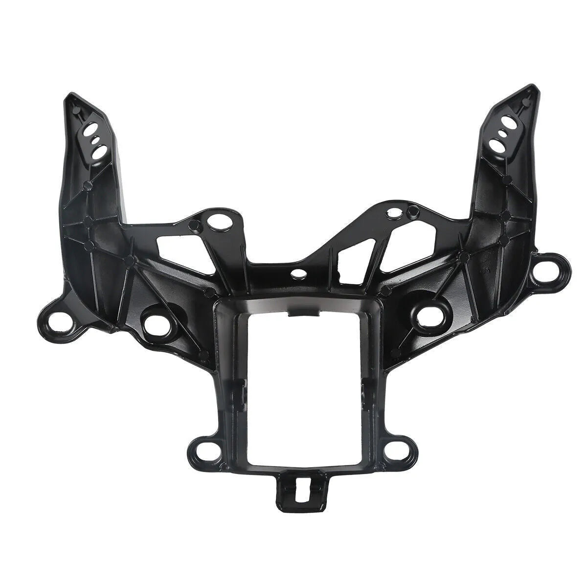 Black aluminium headlight mounting bracket for BMW S1000RR motorcycle 2009-2018.