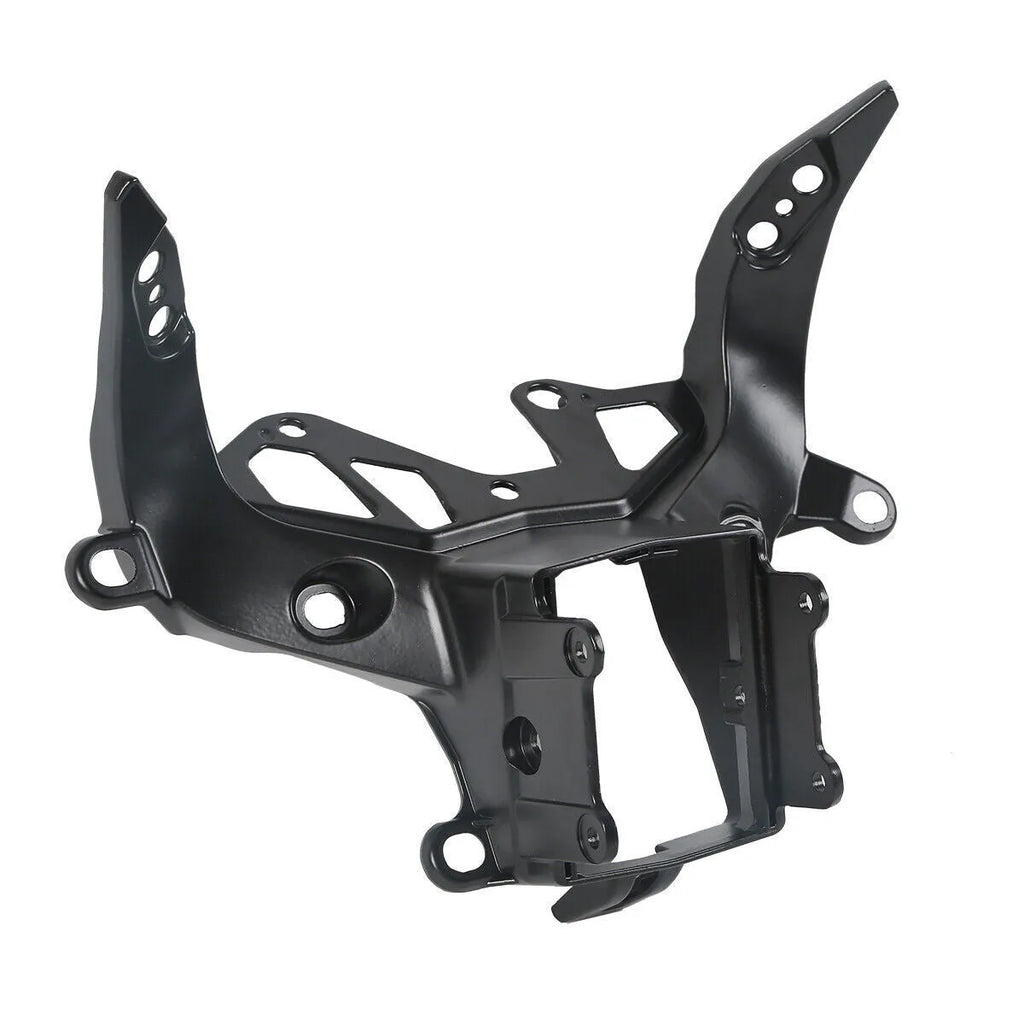 Black aluminium headlight mounting bracket for BMW S1000RR motorcycle 2009-2018.