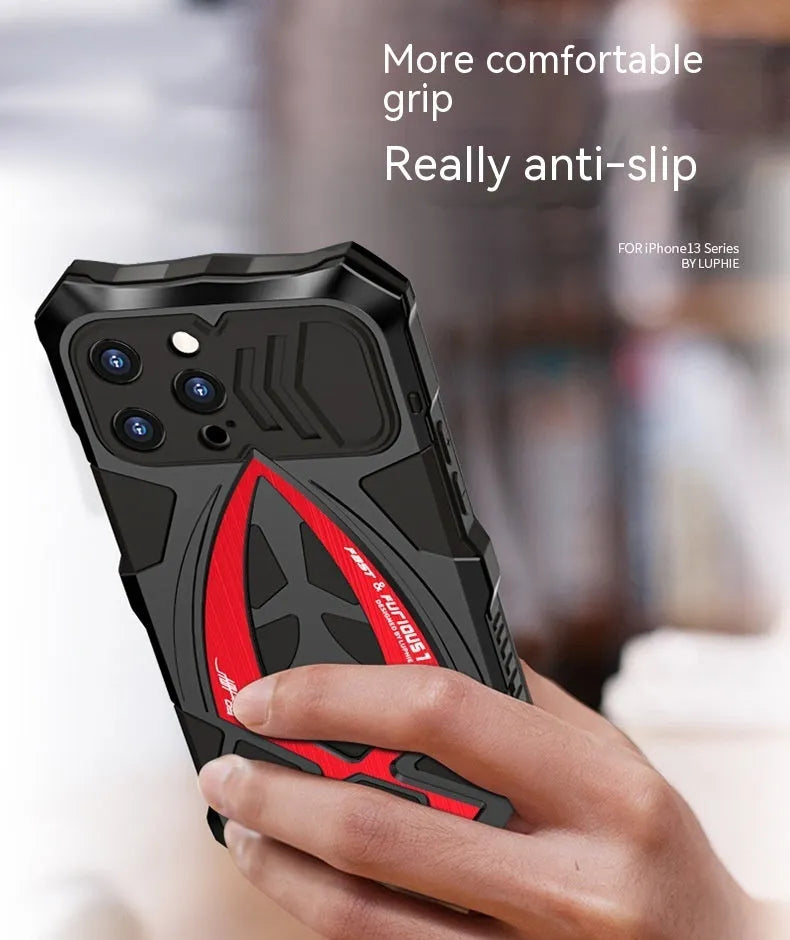 Anti drop metal phone case with three-dimensional sports car design for iPhone Samsung Huawei