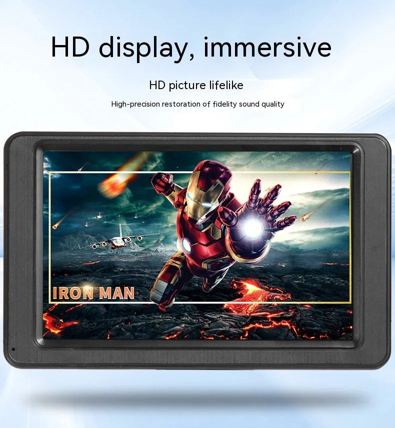 Black vehicle-mounted MP5 player with 7-inch screen on universal car bracket