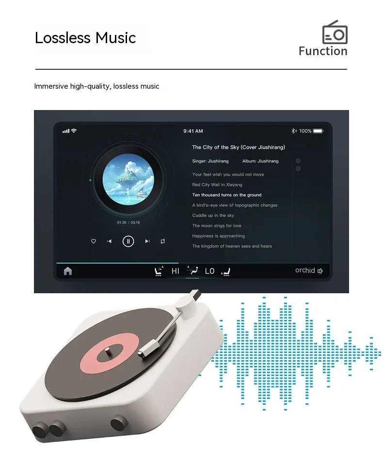 Black vehicle-mounted MP5 player with 7-inch screen on universal car bracket
