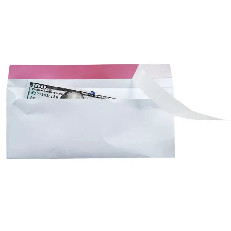 Blue anti-opening self-adhesive confidential envelope measuring 105 by 240 millimetres