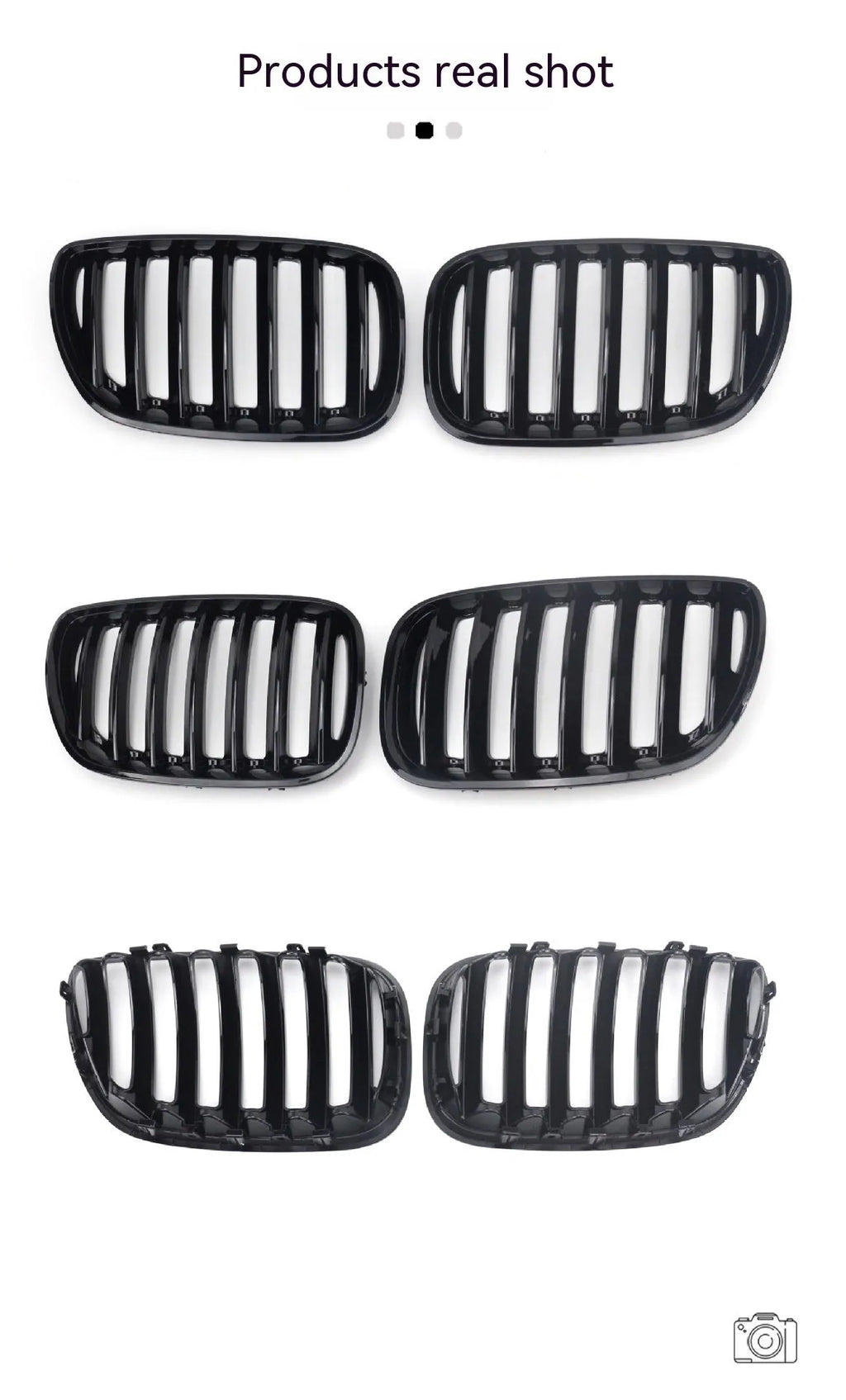 Bright black ABS plastic grille modification kit for BMW X5E 53 front styling