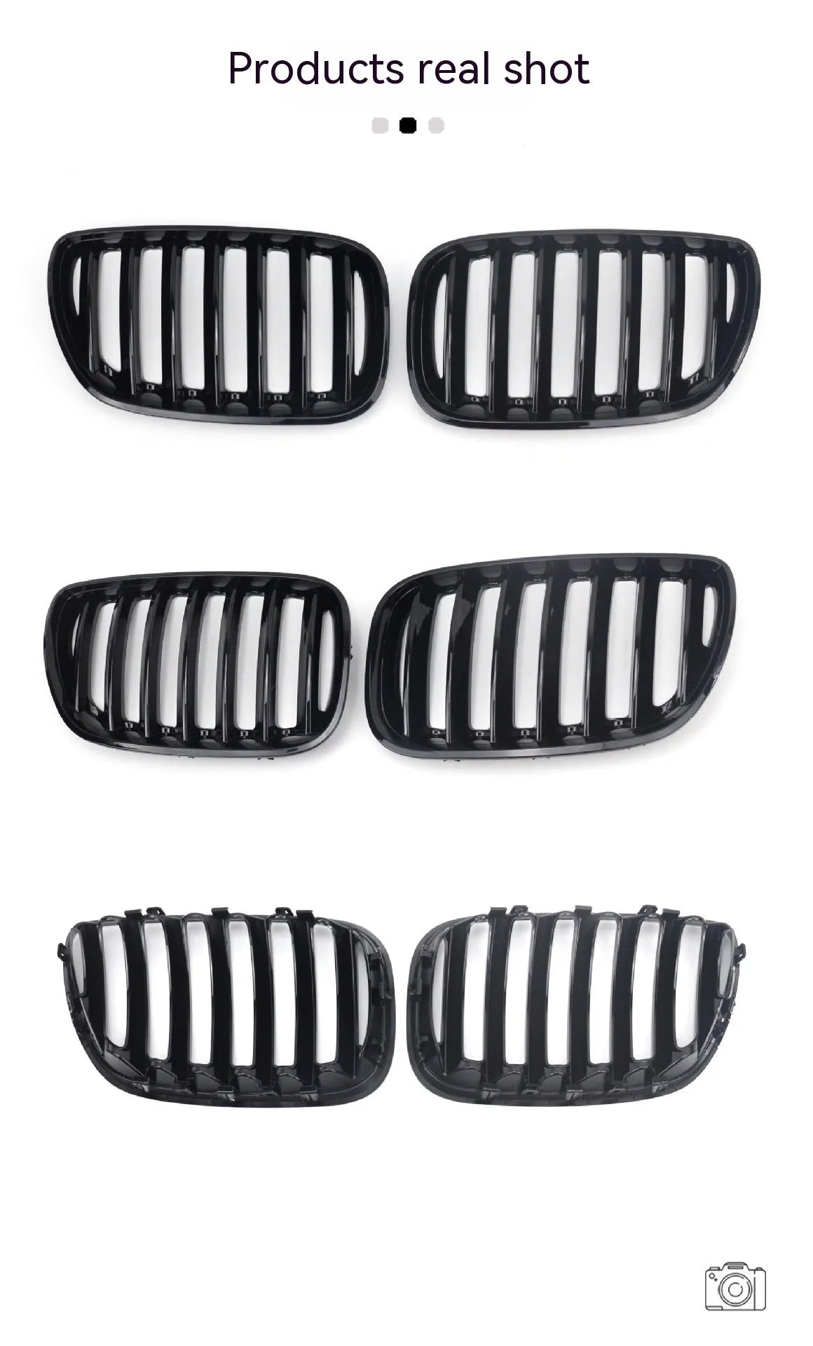 Bright black ABS plastic grille modification kit for BMW X5E 53 front styling