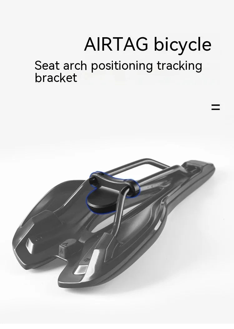 Black ABS plastic bicycle tracking bracket with anti-theft bolts for seat bow mounting