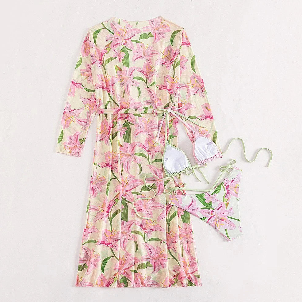 Bikini swimsuit with printed pattern in colour from picture one, sizes S to XL for women