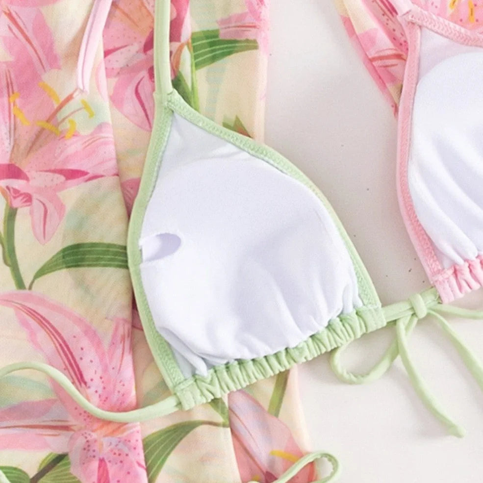 Bikini swimsuit with printed pattern in colour from picture one, sizes S to XL for women