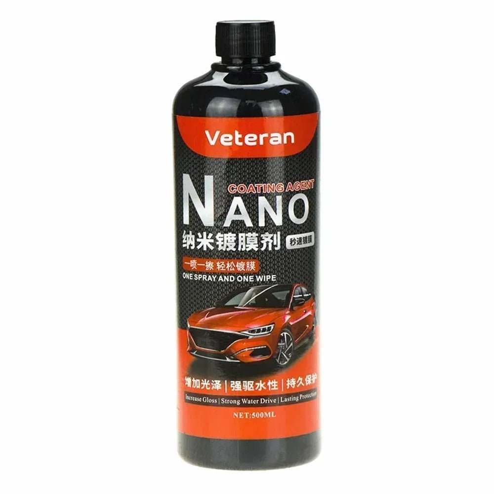 Car coating agent spray bottle with liquid polish for water-repellent vehicle protection