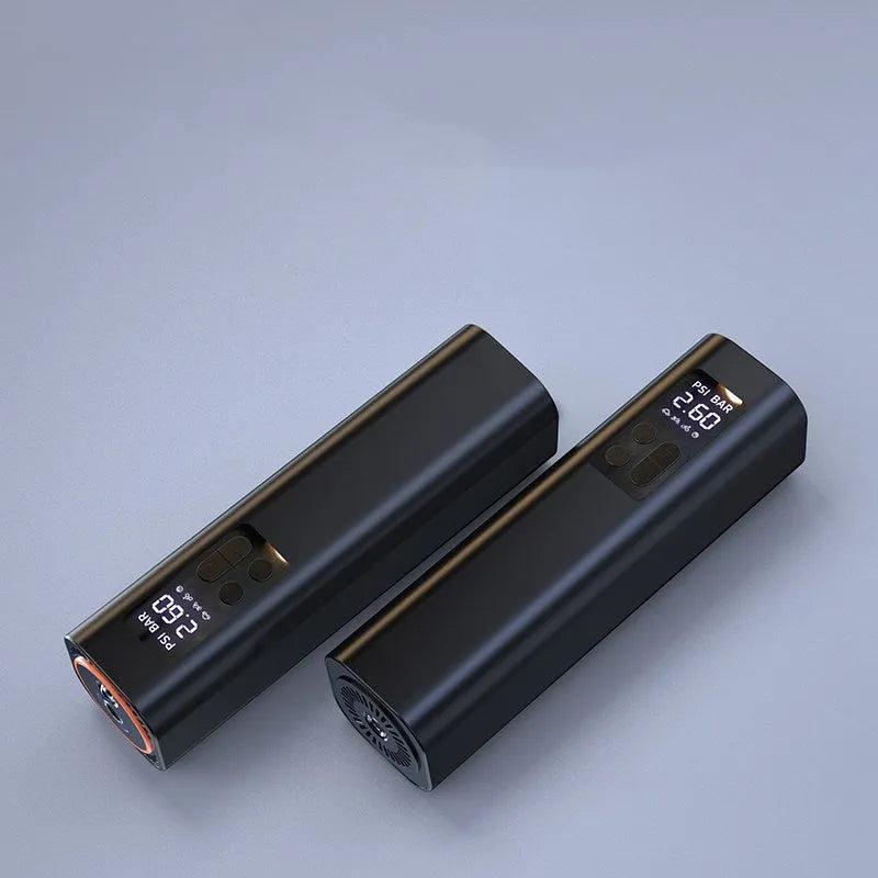 Black Super Mini car digital display inflator with compact 18cm design