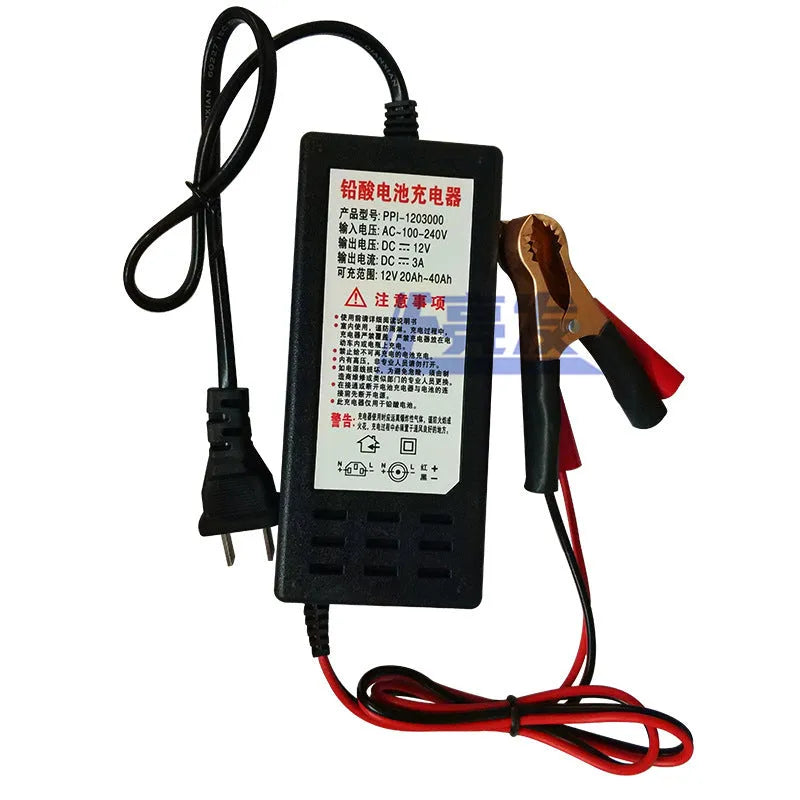 12V3A lead acid battery charger for motorcycle car and electric vehicle battery charging