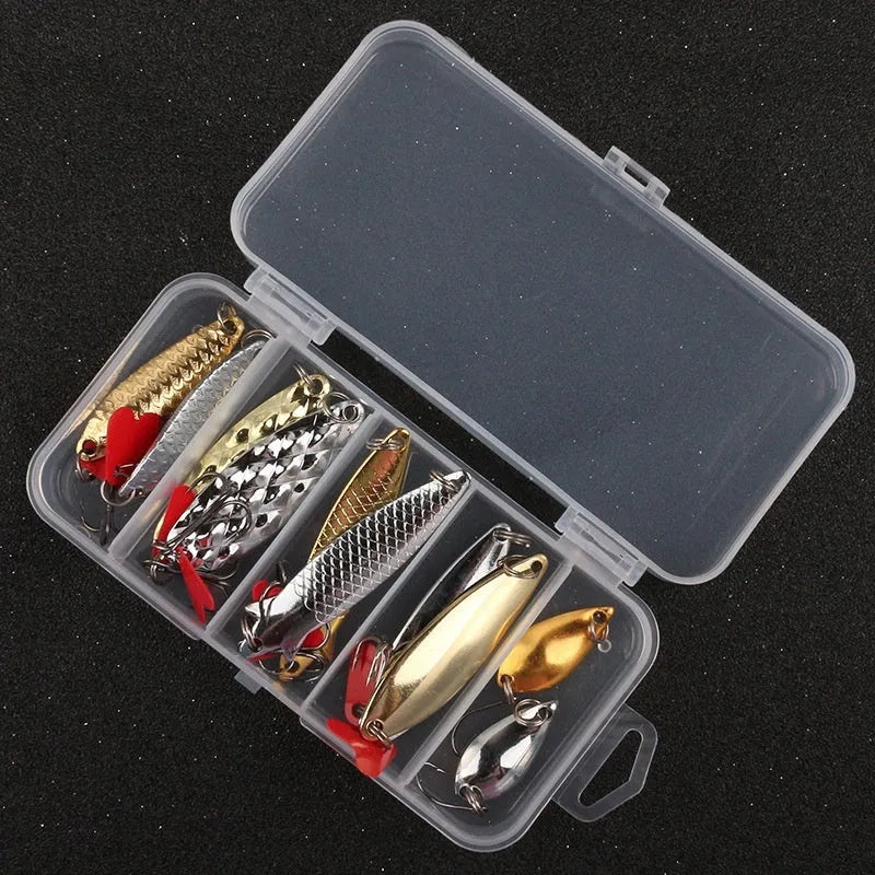 Fishing lure with metal sequins and pineapple sequin box packaging