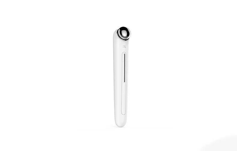 Beautefas portable eye massager in white with induction strip, 148mm size, on neutral background