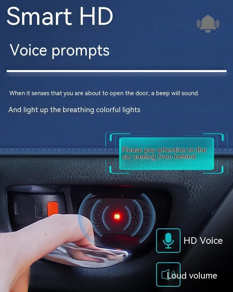 Black ABS car door reminder with infrared sensor for vehicle door opening detection alarm