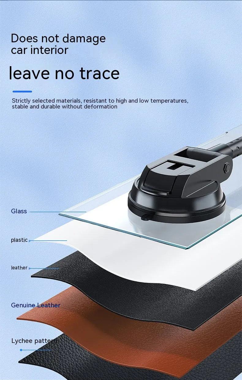 Universal rotating metal car phone bracket in black with double supercharged fast charging and multi-angle adjustment