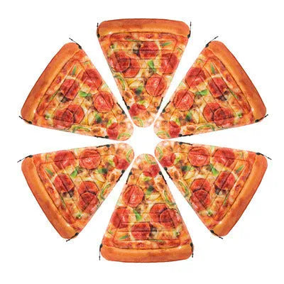 Pizza themed inflatable surfboard recliner float measuring 175cm by 145cm
