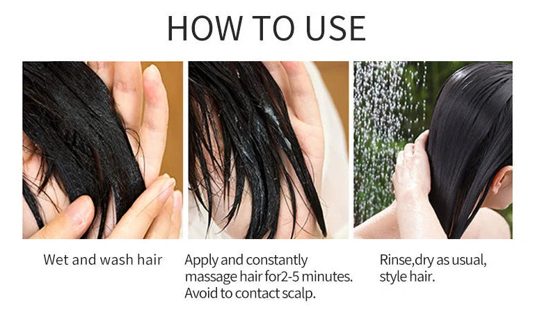 Deep moisturising hair mask in 80ml container for damaged hair treatment with 2-5 minute application