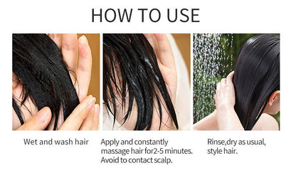 Deep moisturising hair mask in 80ml container for damaged hair treatment with 2-5 minute application