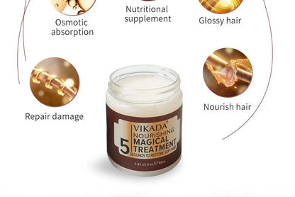 Deep moisturising hair mask in 80ml container for damaged hair treatment with 2-5 minute application
